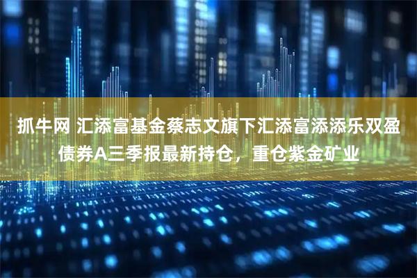抓牛网 汇添富基金蔡志文旗下汇添富添添乐双盈债券A三季报最新持仓，重仓紫金矿业