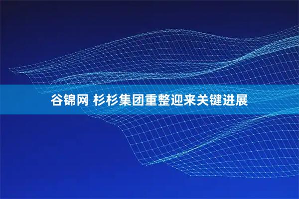 谷锦网 杉杉集团重整迎来关键进展